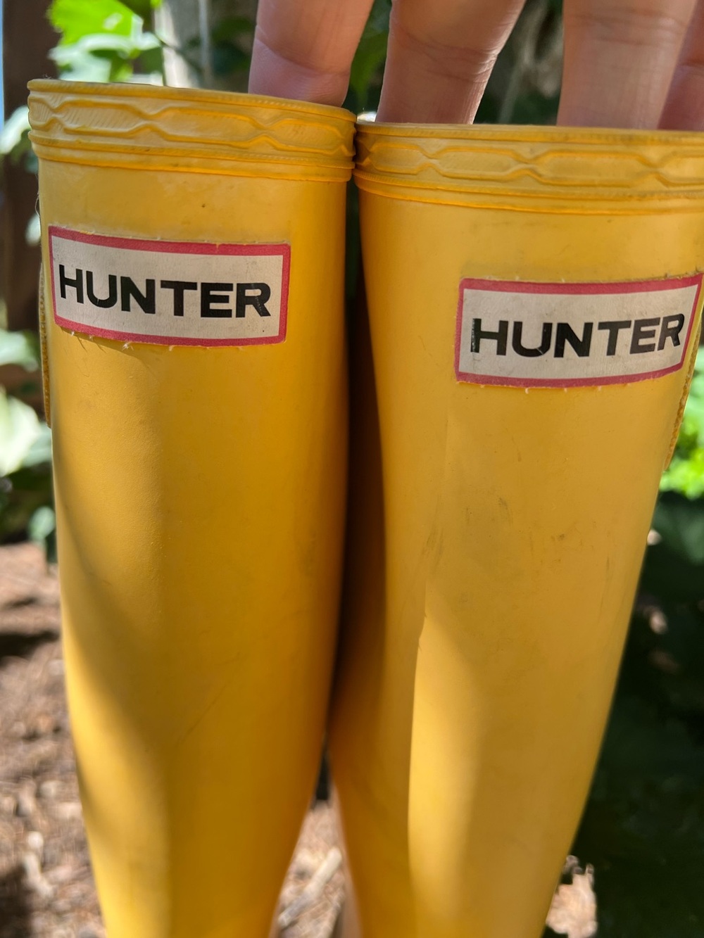 Hunter Original Tall Rubber Rain Boots in Vibrant Yellow 7 Model W23499 7F 6M - Picture 15 of 17